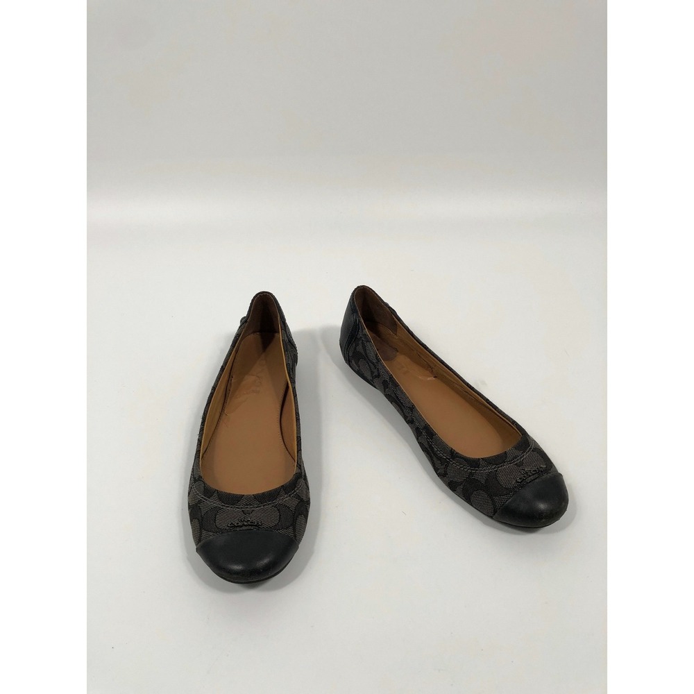 Coach Cap Toe Ballet Flats Womens 7.5 Gray 90s Minimalist Capsule Academia